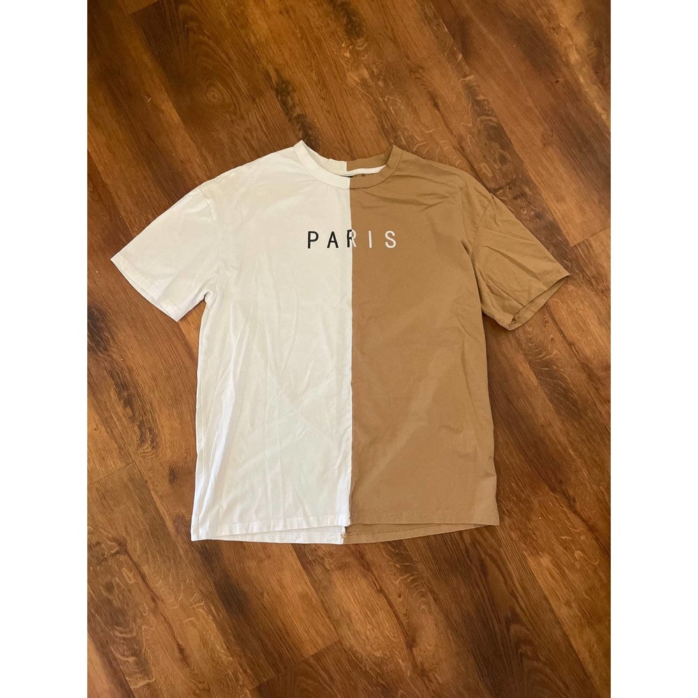 SHEIN Tee oversized Paris Top color block sz large